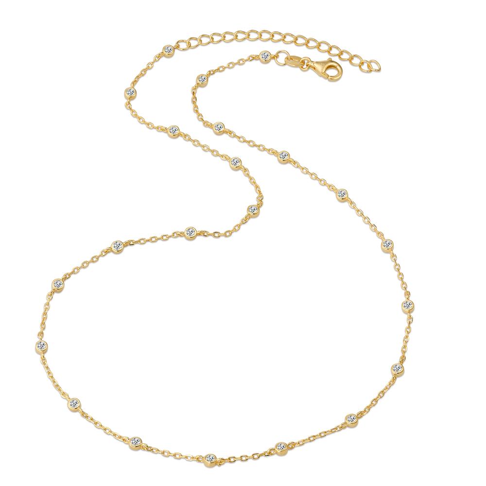 Collana Argento Zirconia 22 pietra giallo dorato 39-44 cm