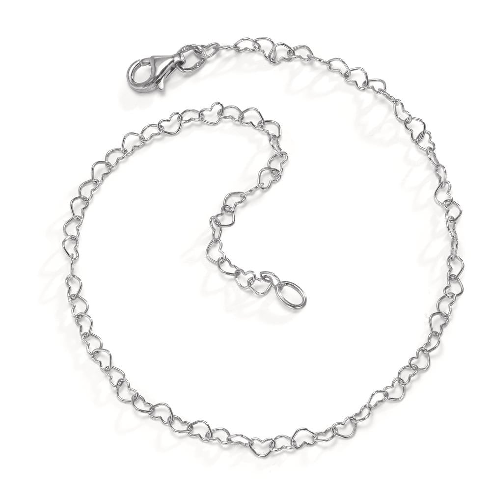 Bracciale Argento rodiato Cuore 18 cm