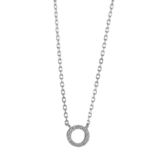 Collana Argento Zirconia rodiato 39-45 cm