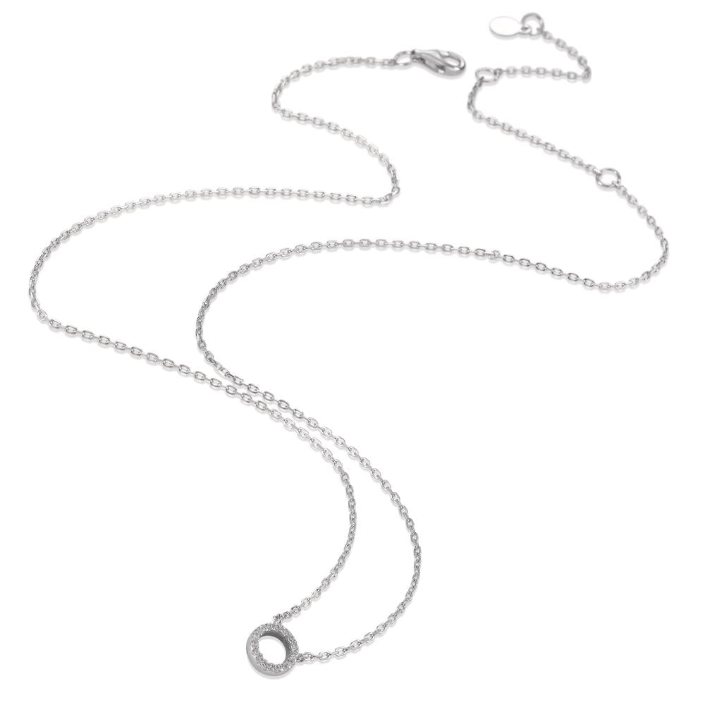 Collana Argento Zirconia rodiato 39-45 cm