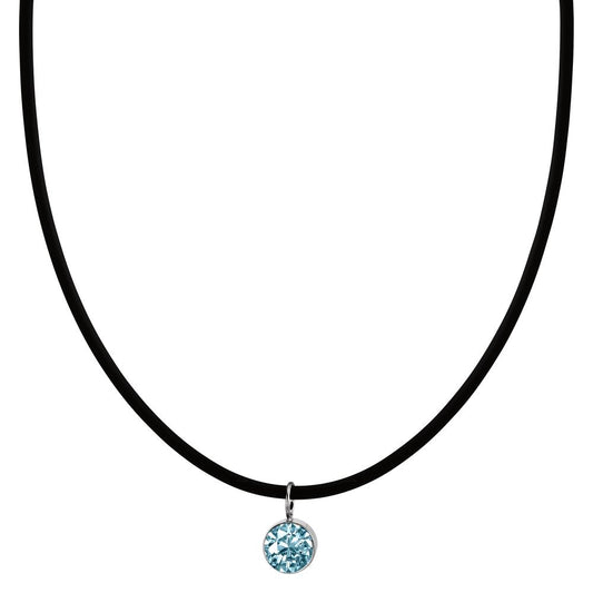 Collana Gomma, Acciaio inossidabile, Argento Zirconia acqua 42 cm