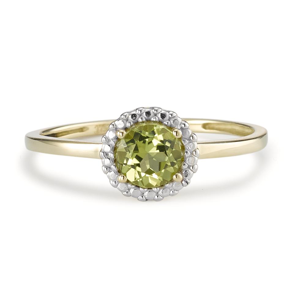 Anello Oro giallo 375/9K Peridoto verde bicolore Ø7 mm