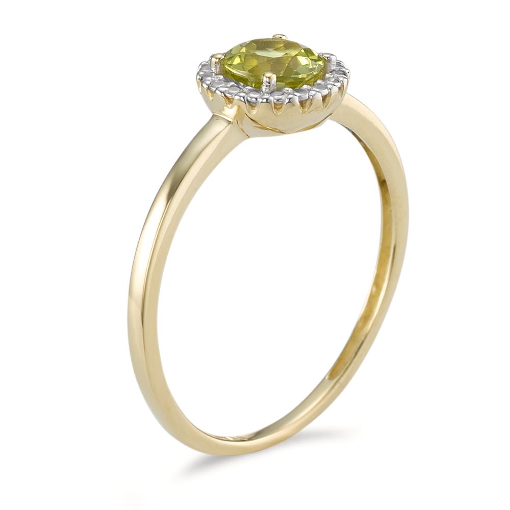 Anello Oro giallo 375/9K Peridoto verde bicolore Ø7 mm