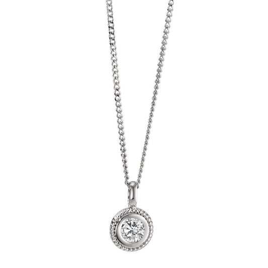 Collana Oro bianco 750/18 carati Diamante 0.10 ct, [Brillant], w-si 40-42 cm Ø5.5 mm