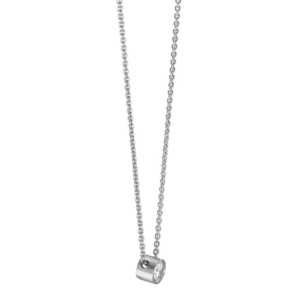 Collana Oro bianco 750/18 carati Diamante 0.06 ct, w-si 40-42 cm