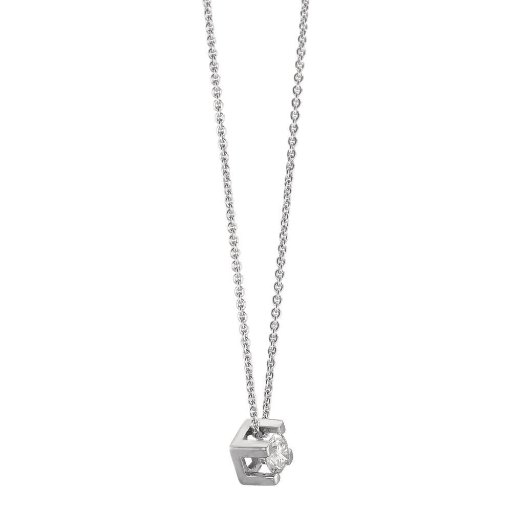 Collana Oro bianco 750/18 carati Diamante 0.10 ct, w-si 40-42 cm