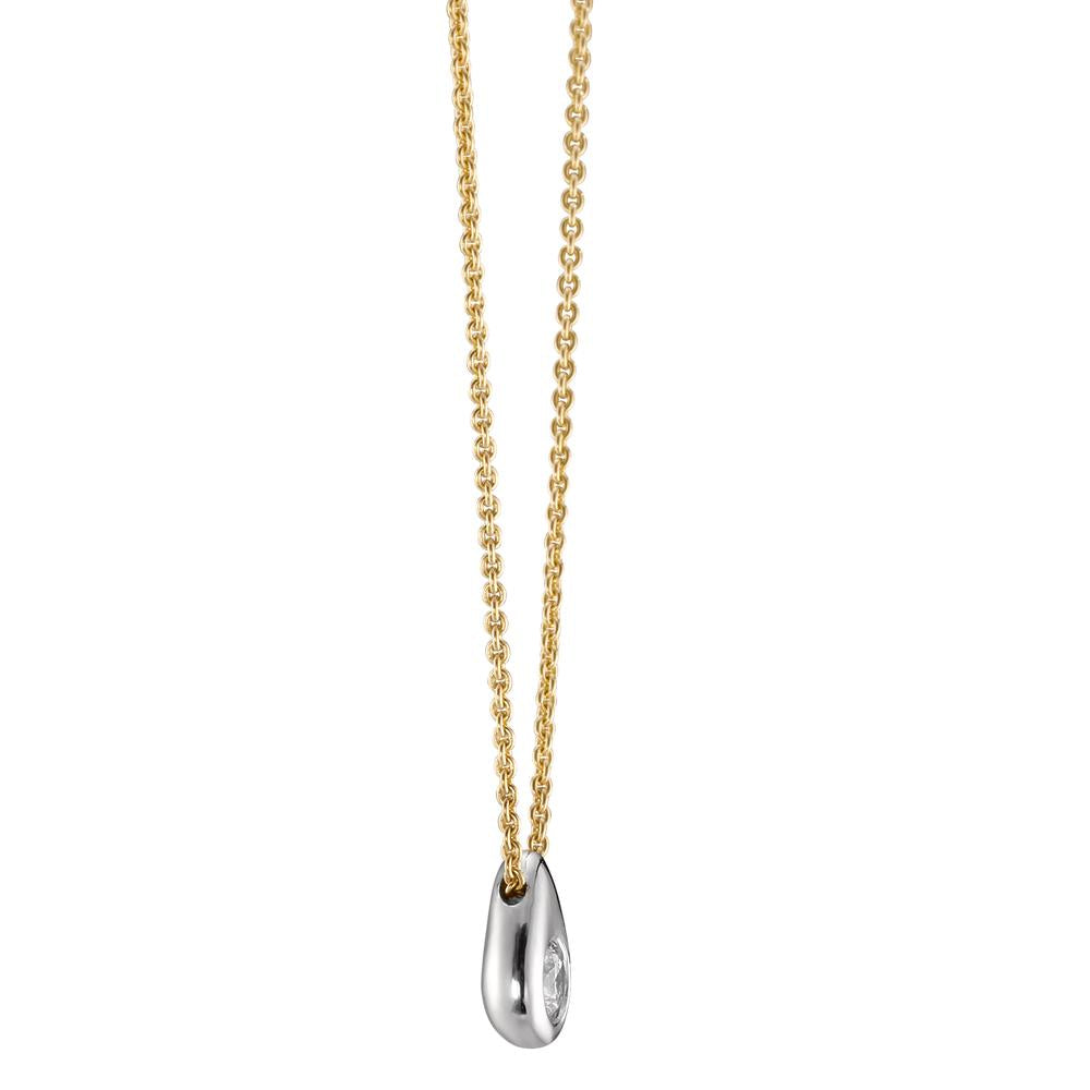 Collana Oro giallo 750/18 carati Diamante 0.06 ct, w-si bicolore 40-42 cm