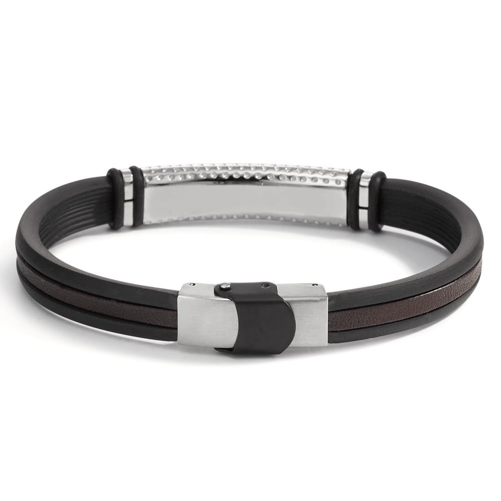 Bracciale Pelle, Acciaio inossidabile, Gomma 22 cm