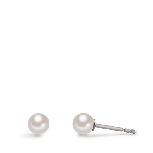 Orecchini a bottone Acciaio inossidabile Perla di conchiglia Ø5 mm