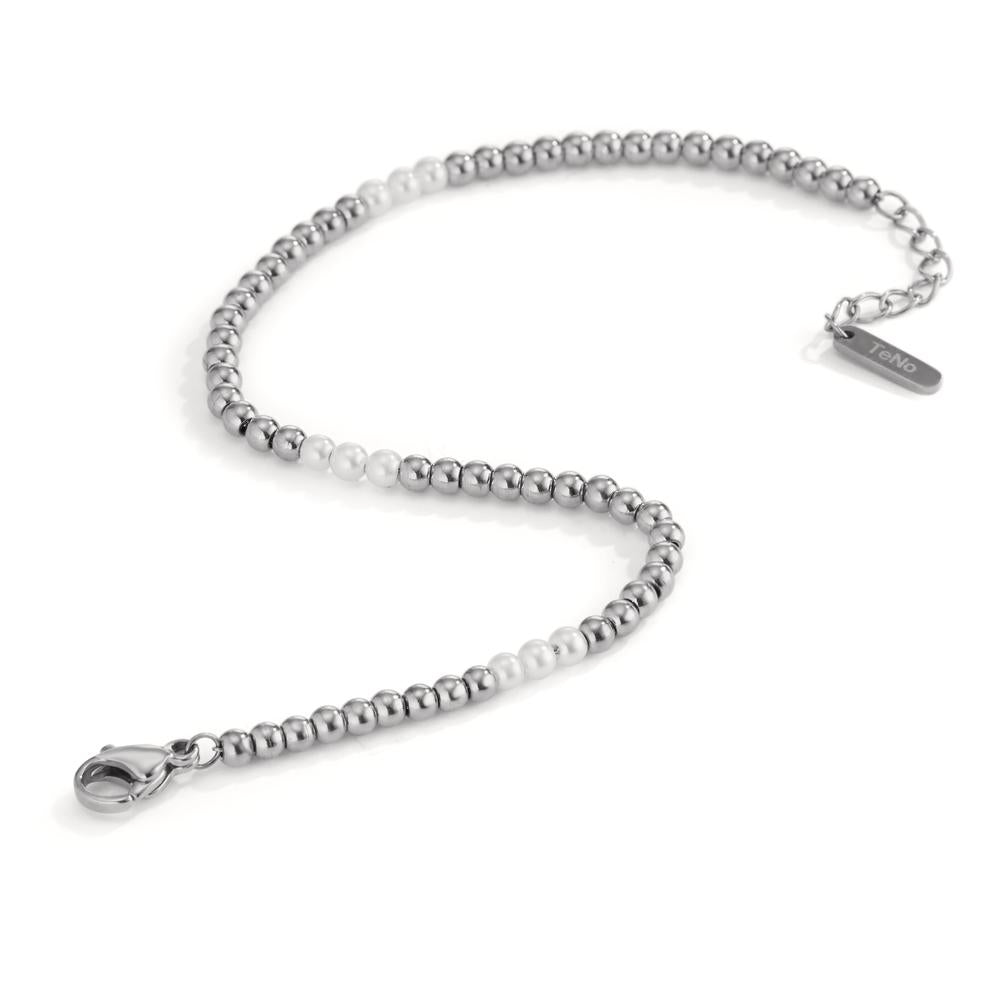 Bracciale Acciaio inossidabile Perla di conchiglia 17-19 cm Ø3 mm