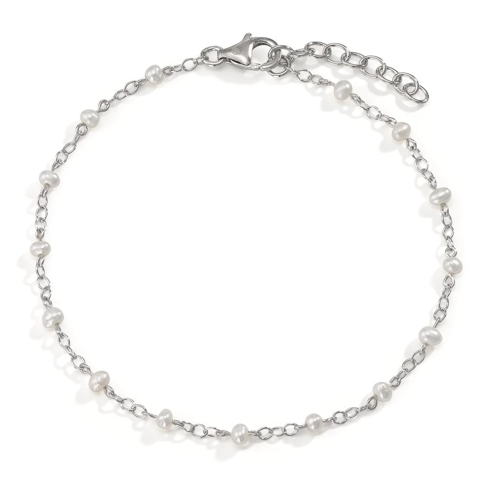 Bracciale Argento rodiato Perla coltivata d'acqua dolce 17.5-19.5 cm