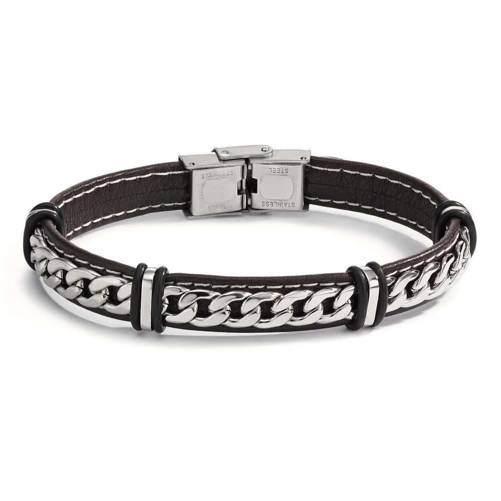 Bracciale Pelle, Acciaio inossidabile 21 cm