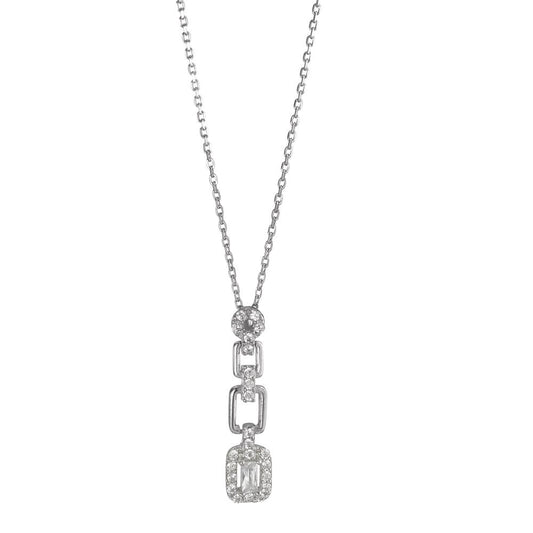 Collana Argento Zirconia rodiato 39-44 cm