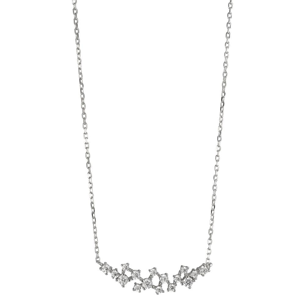 Collana Argento Zirconia bianco, 16 pietra rodiato 39-44 cm