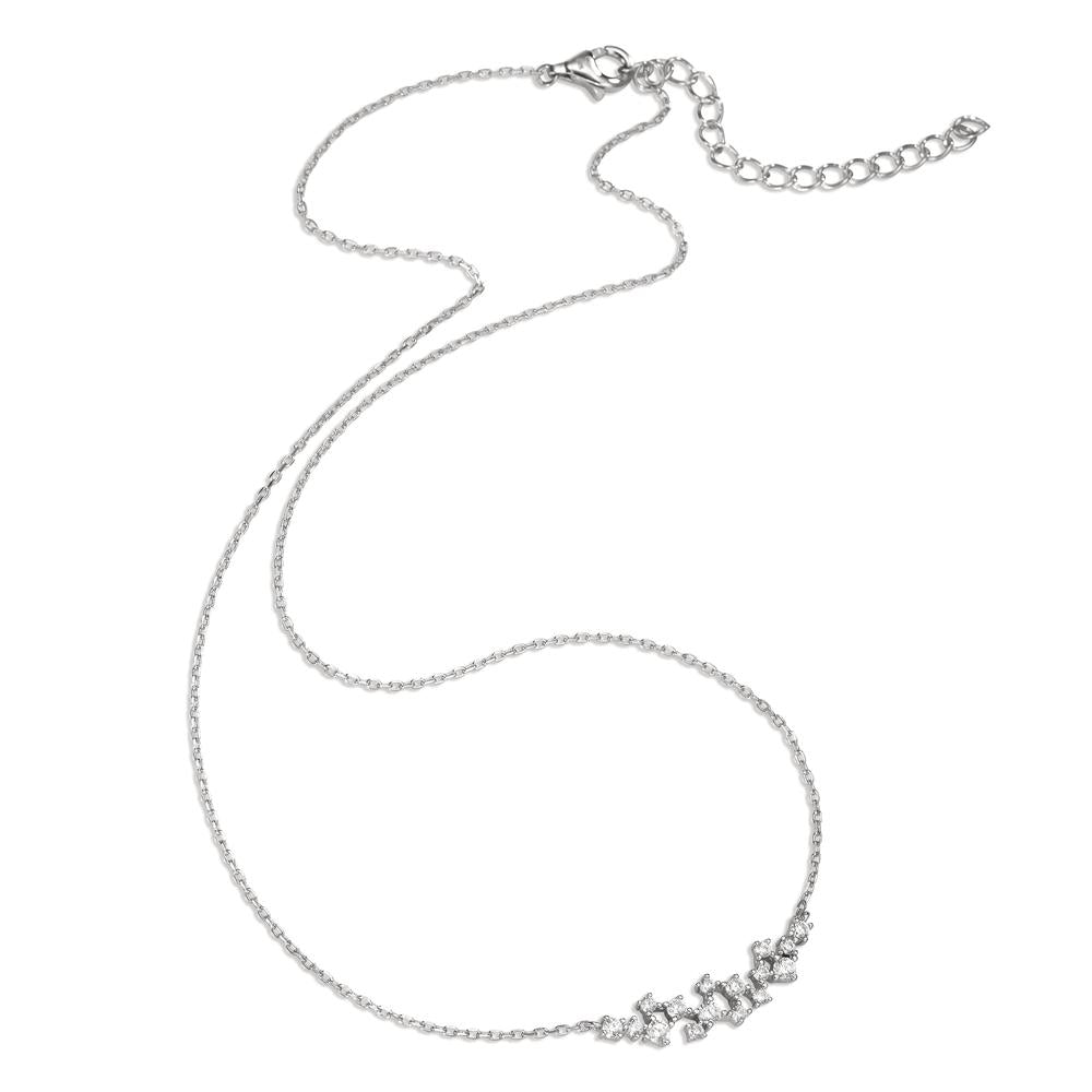 Collana Argento Zirconia bianco, 16 pietra rodiato 39-44 cm