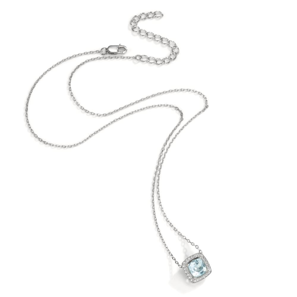 Collana Argento Topazio blu rodiato 40-45 cm