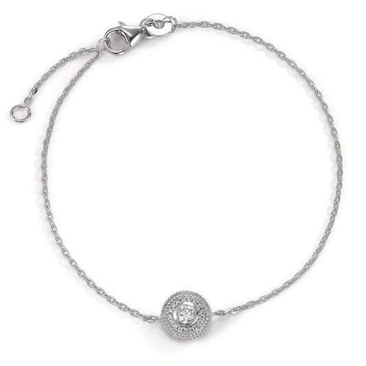 Bracciale Argento Zirconia rodiato 16.5-18.5 cm