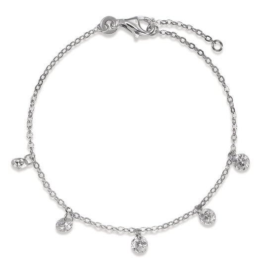 Bracciale Argento Zirconia 5 pietra rodiato 16-18 cm