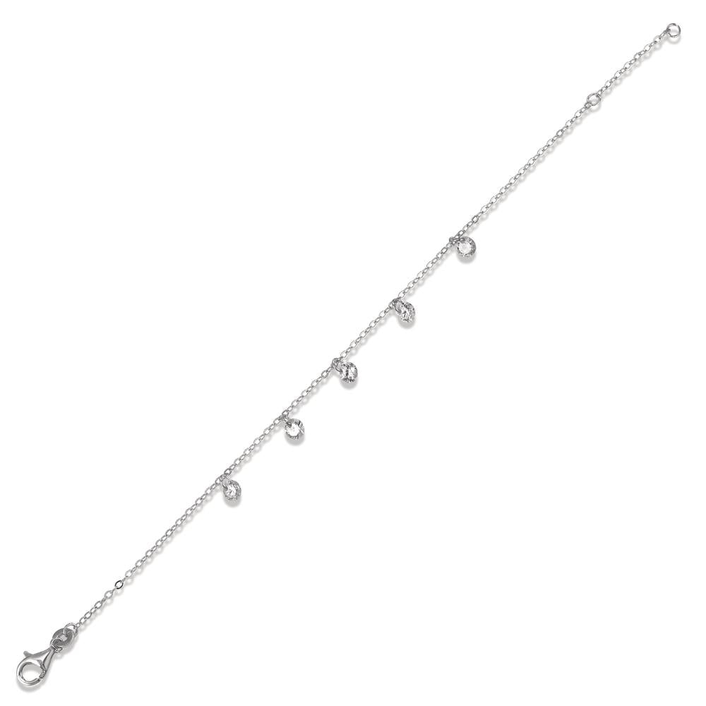 Bracciale Argento Zirconia 5 pietra rodiato 16-18 cm