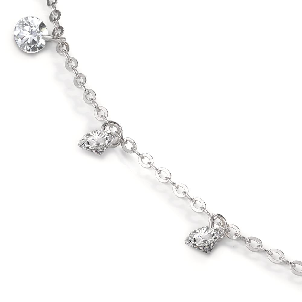 Collana Argento Zirconia 9 pietra rodiato 40-45 cm