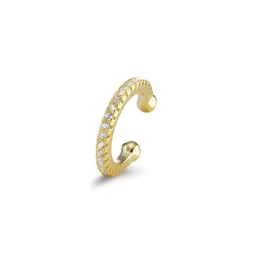 Clip per orecchio Argento Zirconia giallo dorato Ø12 mm