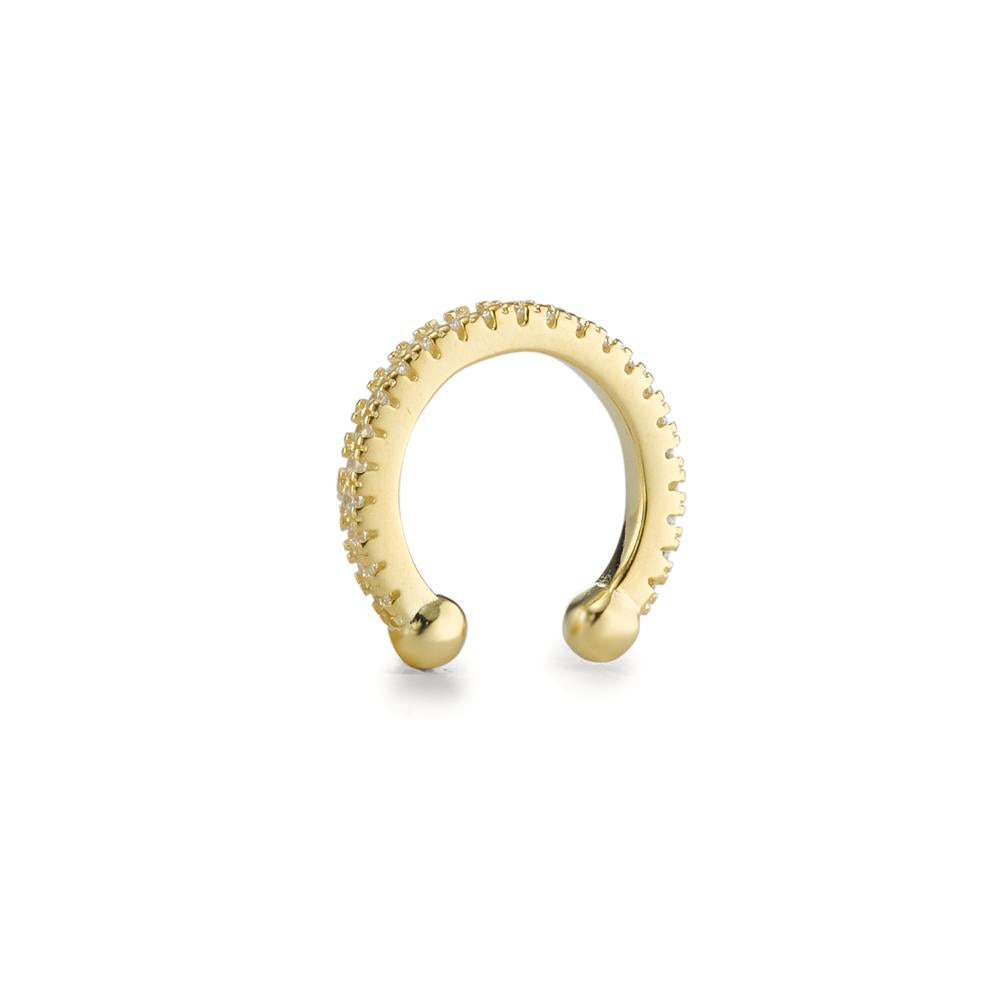 Clip per orecchio Argento Zirconia giallo dorato Ø12 mm