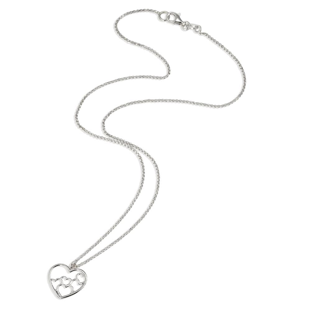 Collana Argento rodiato Cuore 42 cm Ø15 mm