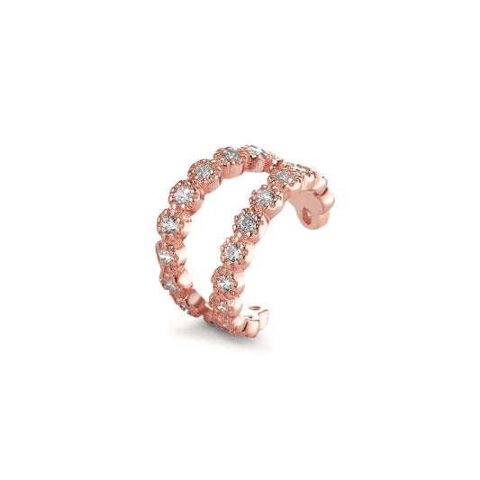 Clip per orecchio Argento Zirconia rosa dorato Ø9.5 mm