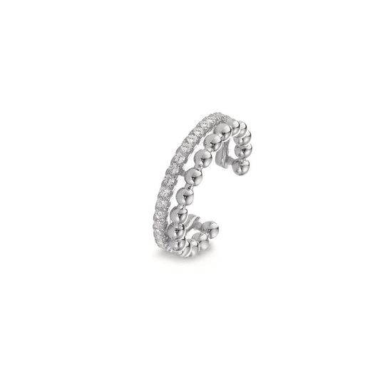 Clip per orecchio Argento Zirconia rodiato Ø14 mm