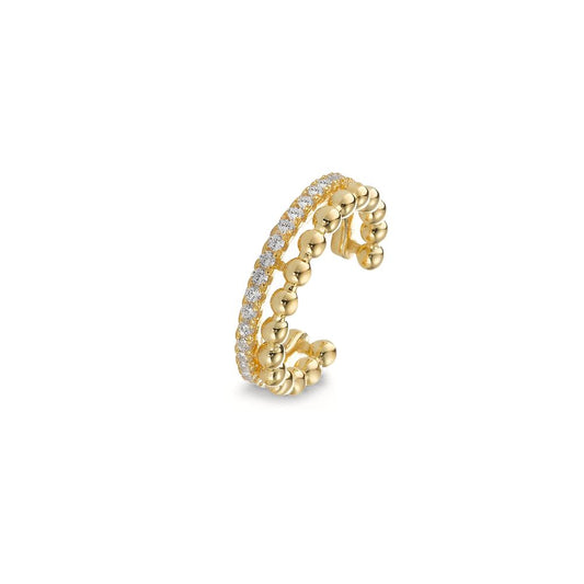 Clip per orecchio Argento Zirconia giallo dorato Ø14 mm