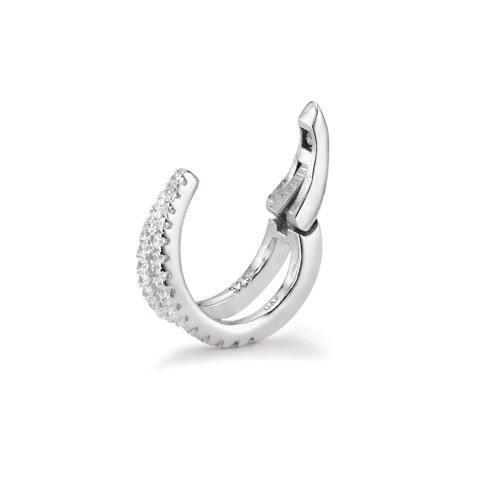 Clip per orecchio Argento Zirconia rodiato Ø13 mm