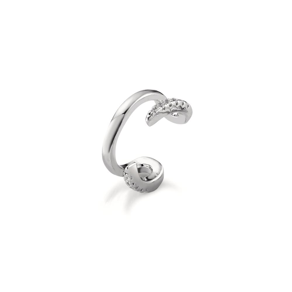 Clip per orecchio Argento Zirconia 12 pietra rodiato Ø11.5 mm