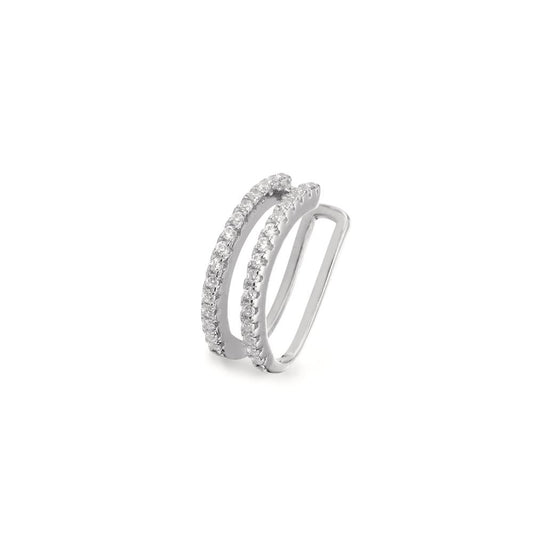 Clip per orecchio Argento Zirconia rodiato Ø14 mm