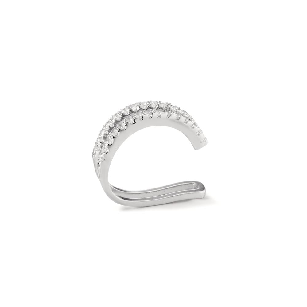 Clip per orecchio Argento Zirconia rodiato Ø14 mm