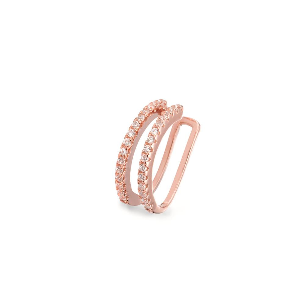 Clip per orecchio Argento Zirconia rosa dorato Ø14 mm