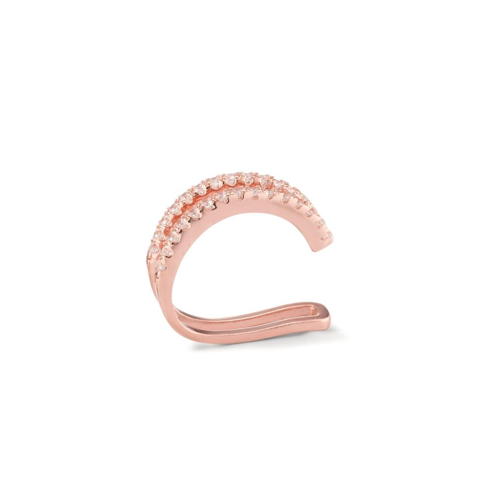 Clip per orecchio Argento Zirconia rosa dorato Ø14 mm