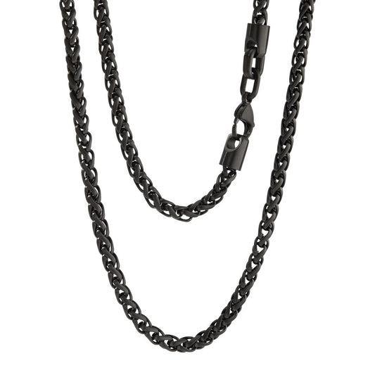 Collana Acciaio inossidabile nero rivestimento IP 50 cm Ø4.5 mm