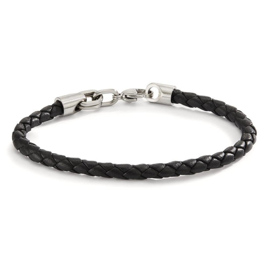 Bracciale Acciaio inossidabile, Pelle 19 cm Ø5 mm