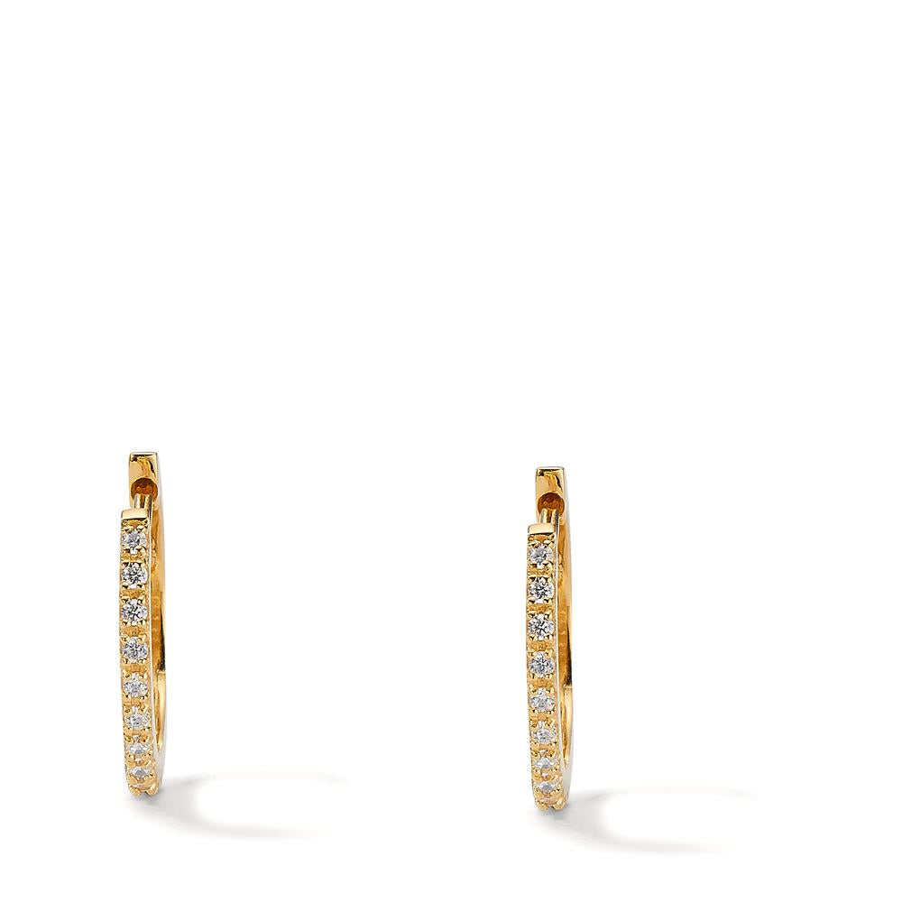 Orecchini circolari Argento Zirconia 22 pietra giallo dorato