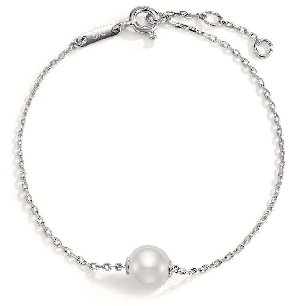 Bracciale Argento rodiato Perla coltivata d'acqua dolce 16-18 cm