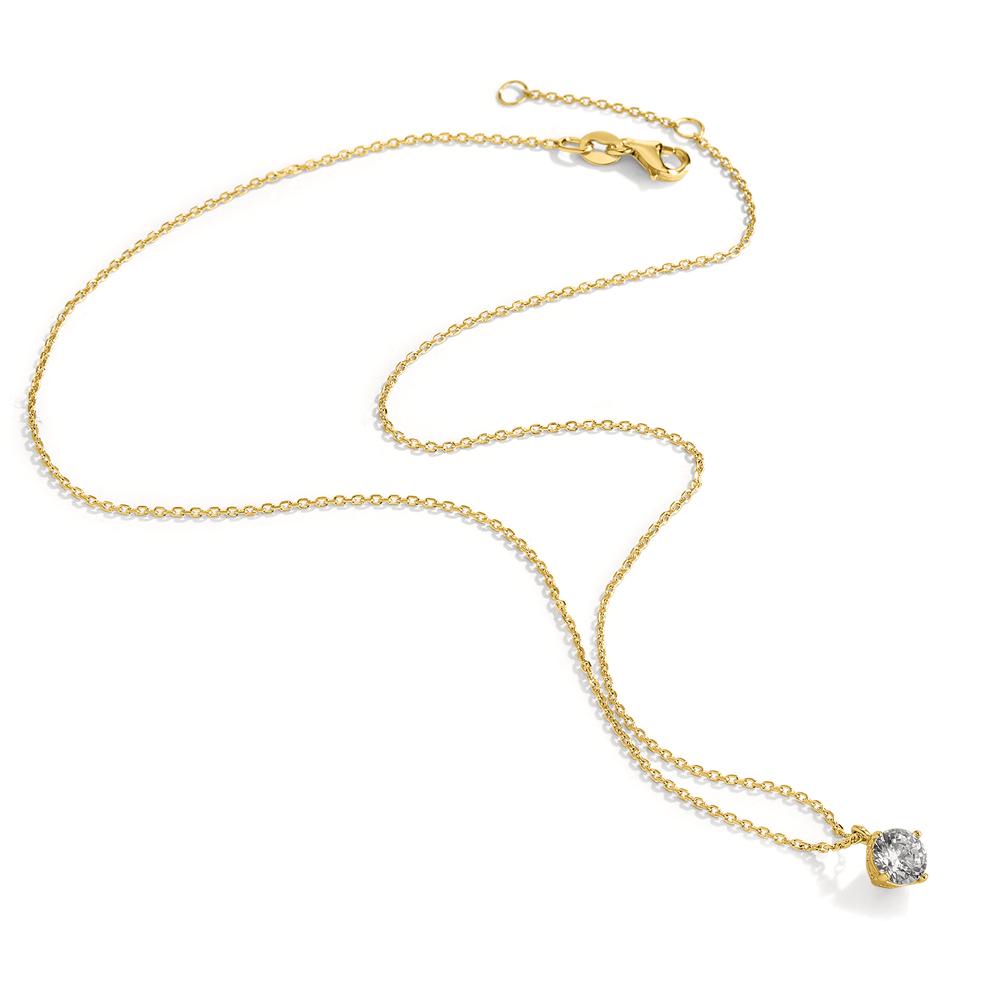 Collana Argento Zirconia giallo dorato 40-42 cm Ø6 mm