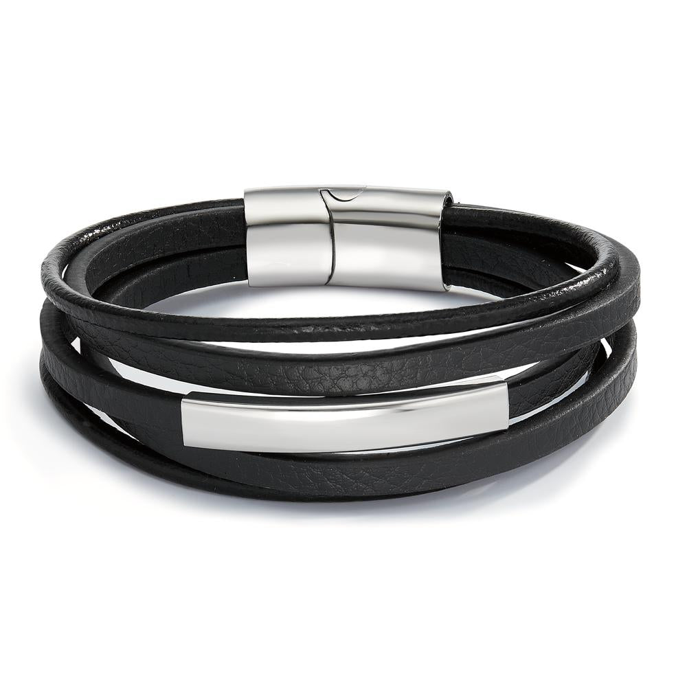 Bracciale con incisione Pelle, Acciaio inossidabile 21 cm