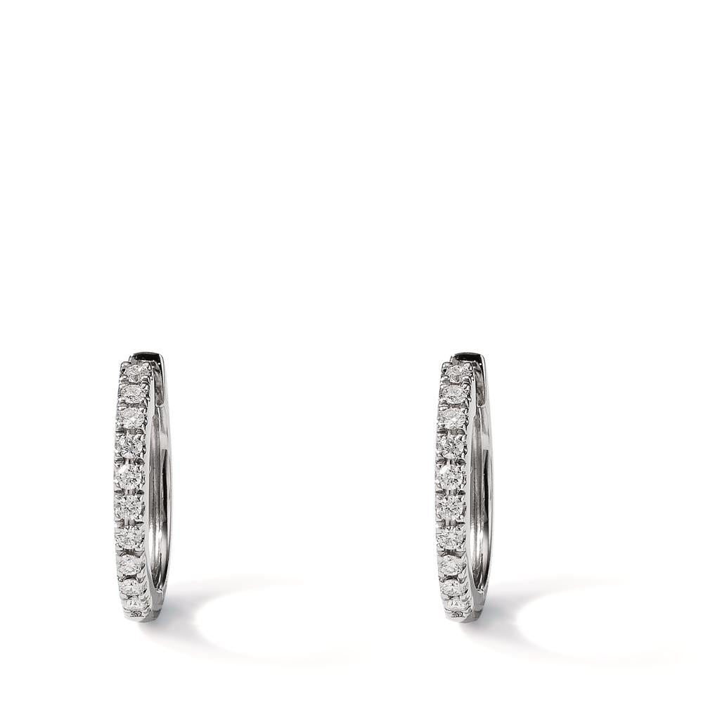 Orecchini circolari Oro bianco 750/18 carati Diamante 0.115 ct, 20 pietra, w-si