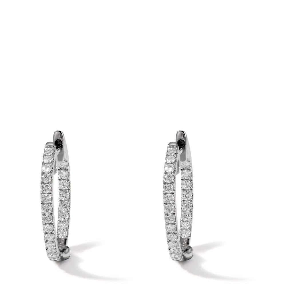 Orecchini circolari Oro bianco 750/18 carati Diamante 0.23 ct, 44 pietra, w-si