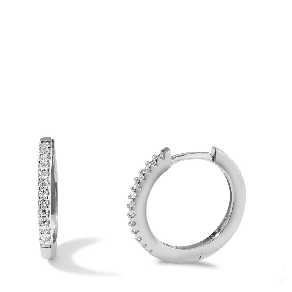 Orecchini circolari Oro bianco 750/18 carati Diamante 0.125 ct, 26 pietra, w-si