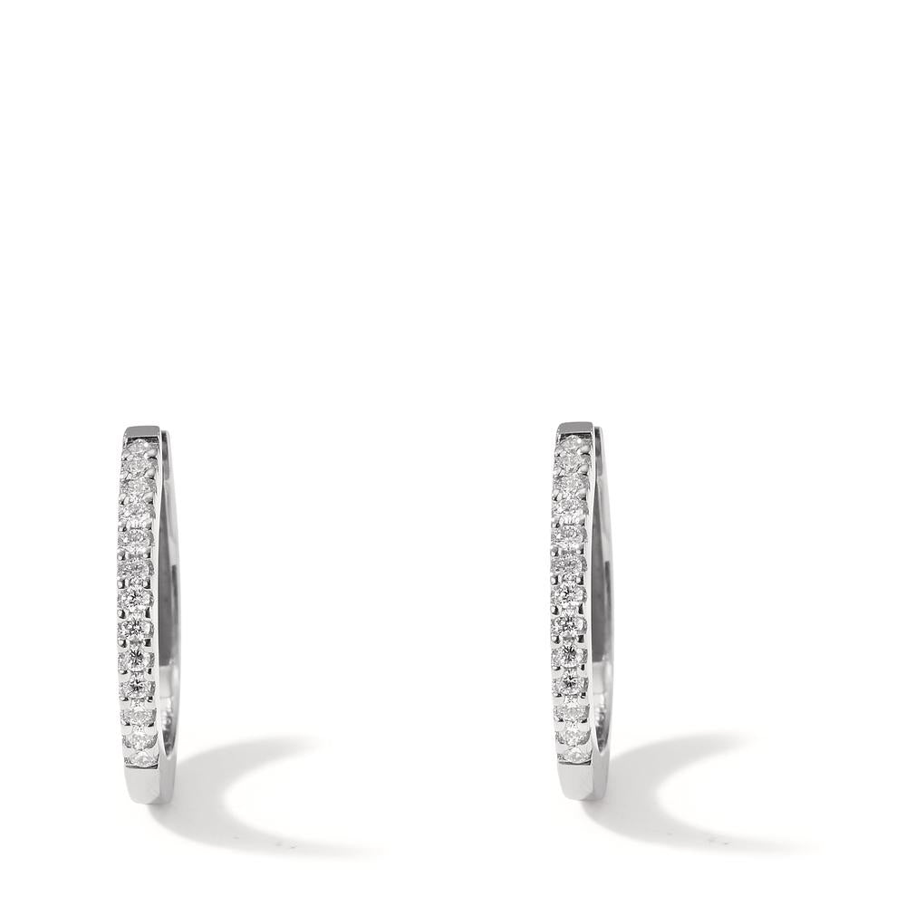 Orecchini circolari Oro bianco 750/18 carati Diamante 0.125 ct, 26 pietra, w-si