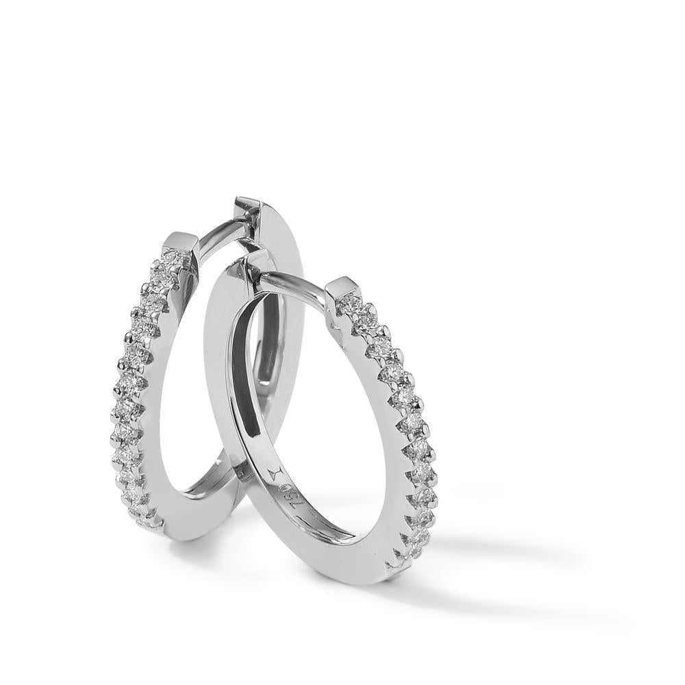 Orecchini circolari Oro bianco 750/18 carati Diamante 0.125 ct, 26 pietra, w-si