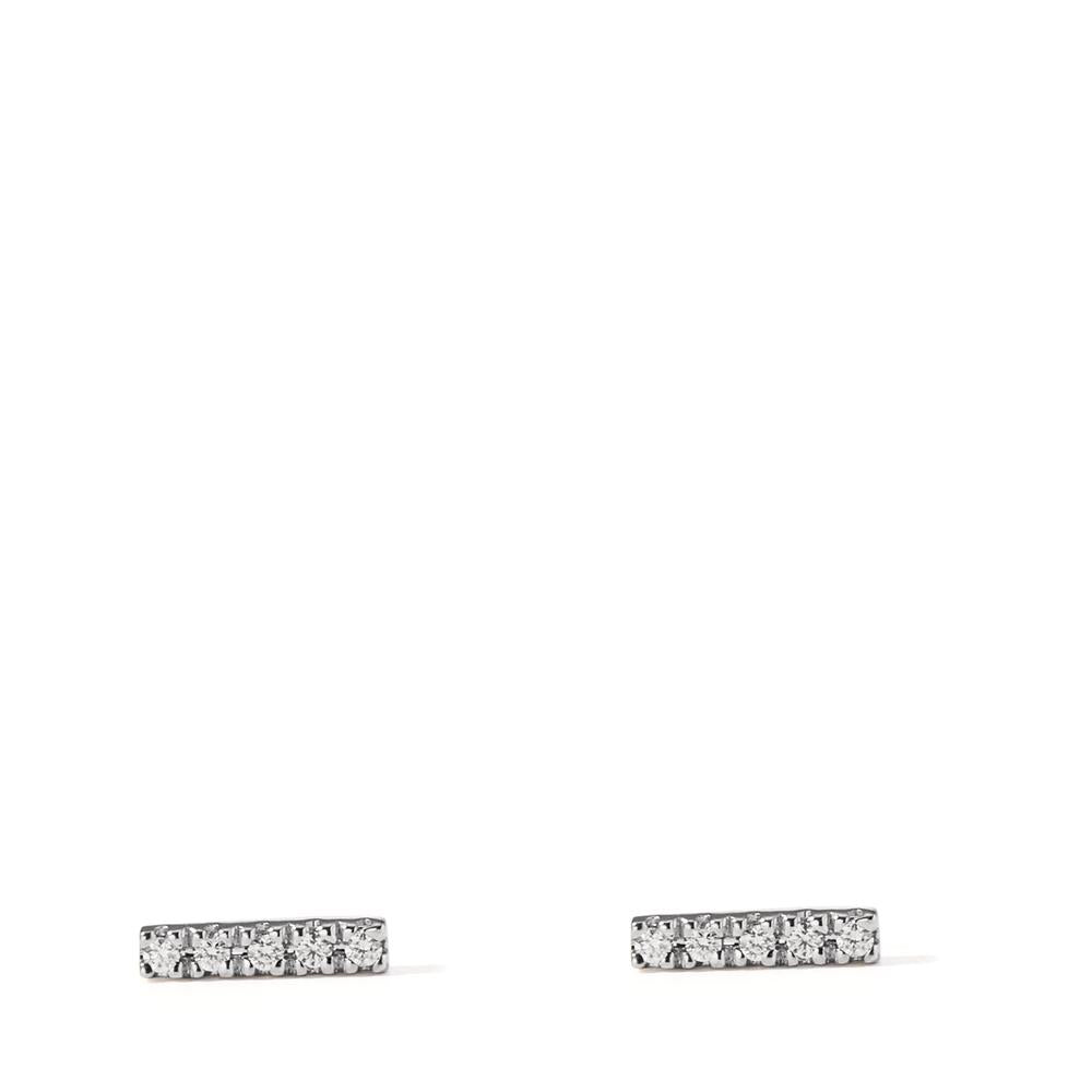 Orecchini a bottone Oro bianco 750/18 carati Diamante 0.05 ct, 5 pietra, w-si