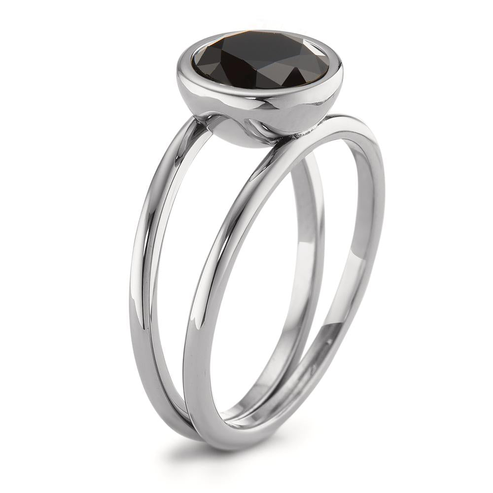 Anello Acciaio inossidabile Zirconia nero Ø9.5 mm