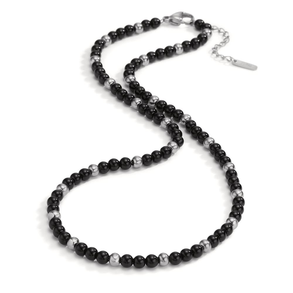 Collana Acciaio inossidabile Agata nero 42-45 cm Ø4 mm